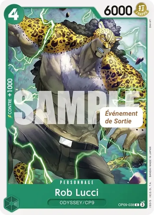 Carte One Piece française OP09-038 Rob Lucci