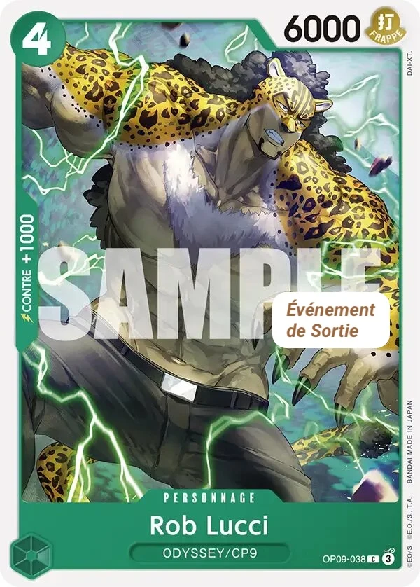 Carte One Piece française Rob Lucci OP09-038 C