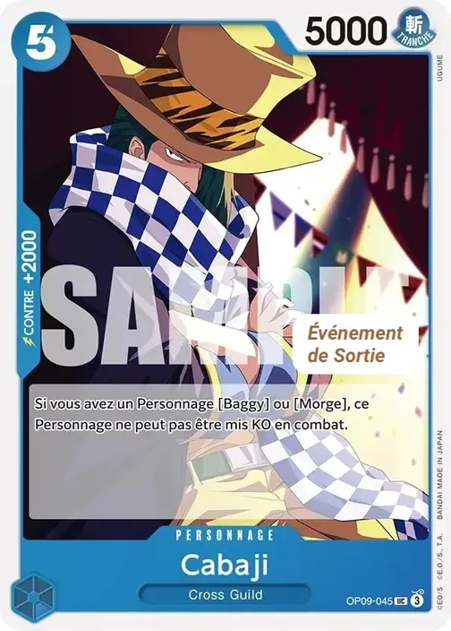Carte One Piece française OP09-045 Cabaji