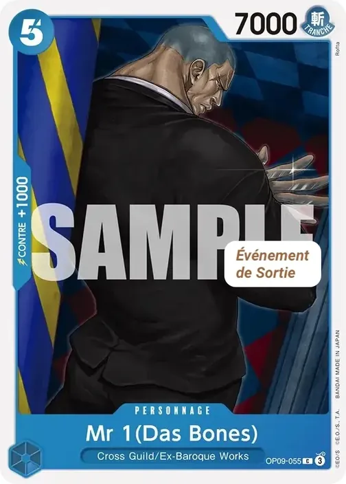 Carte One Piece française OP09-055 Mr 1 (Das Bones)
