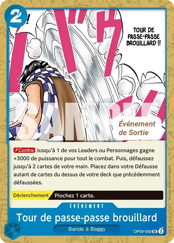 Carte One Piece française Tour de passe-passe brouillard OP09-059 UC