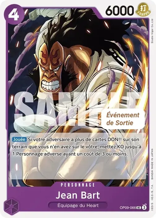 Carte One Piece française OP09-066 Jean Bart