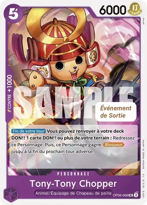 Carte One Piece française OP09-068 Tony Tony.Chopper