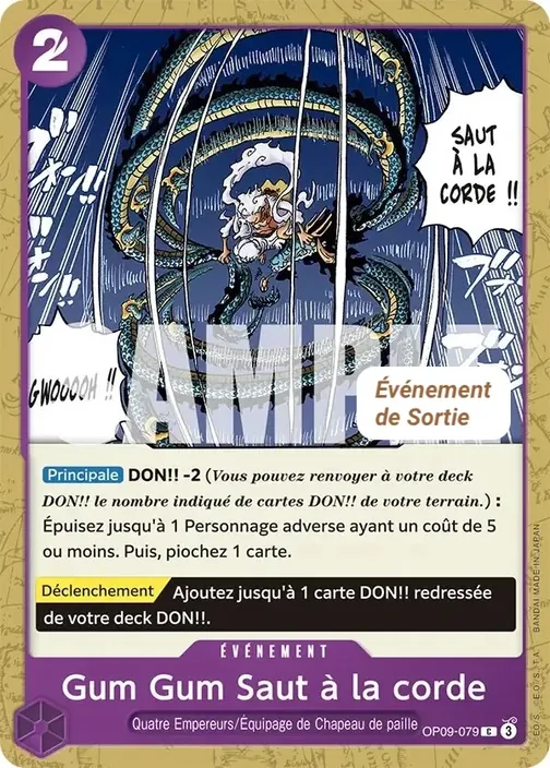 Carte One Piece française OP09-079 Gum Gum Saut à la corde