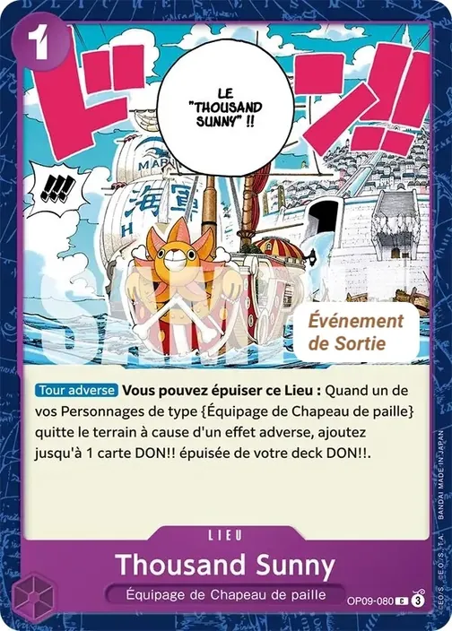 Carte One Piece française OP09-080 Thousand Sunny