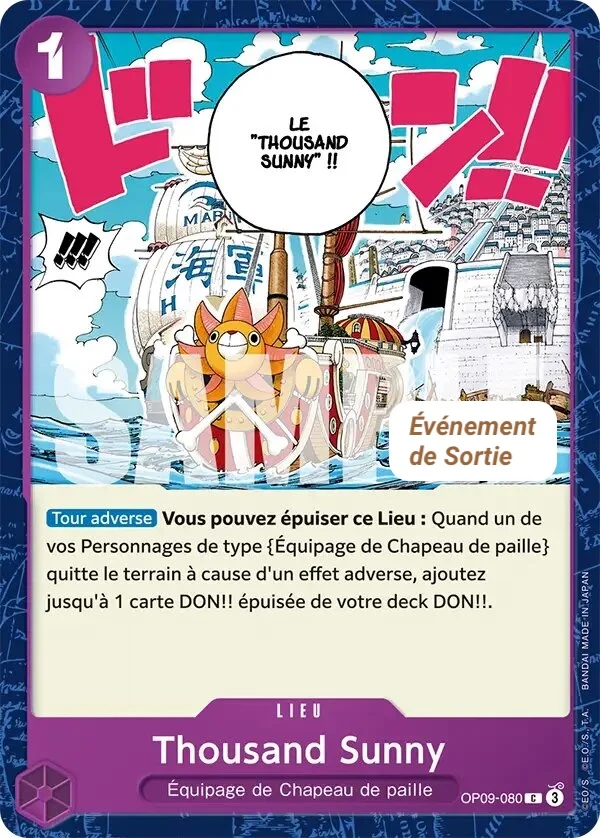 Carte One Piece française Thousand Sunny OP09-080 C