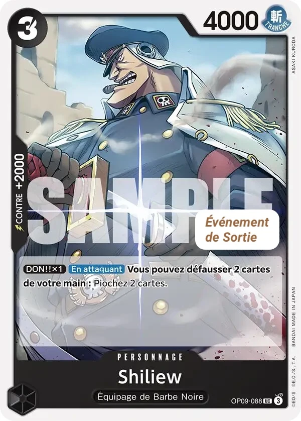 Carte One Piece française Shiryu OP09-088 UC