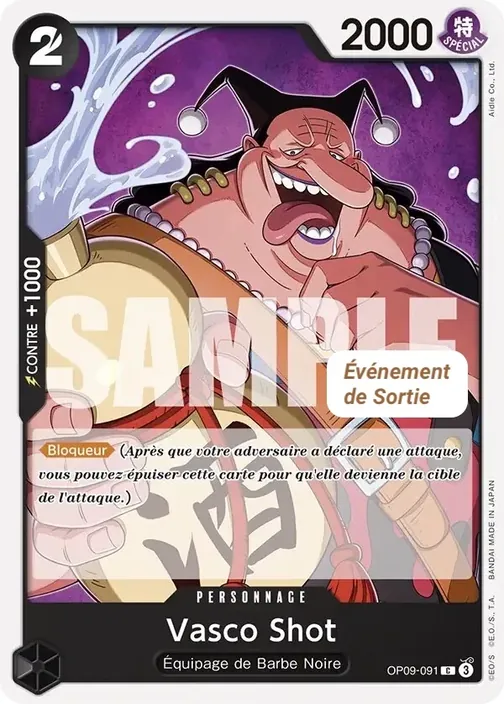 Carte One Piece française OP09-091 Vasco Shot