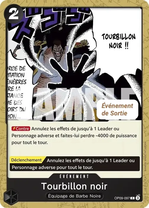 Carte One Piece française OP09-097 Tourbillon noir