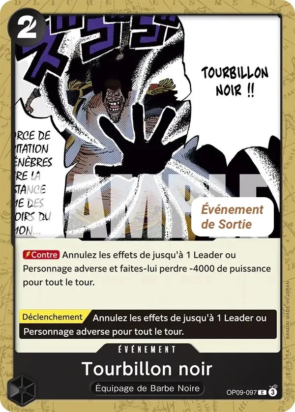 Carte One Piece française Tourbillon noir OP09-097 C