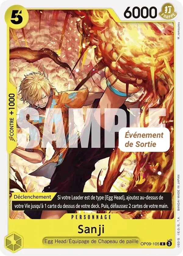 Carte One Piece française Sanji OP09-105 C