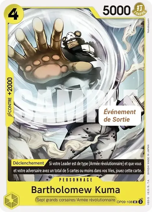 Carte One Piece française OP09-108 Bartholomew Kuma