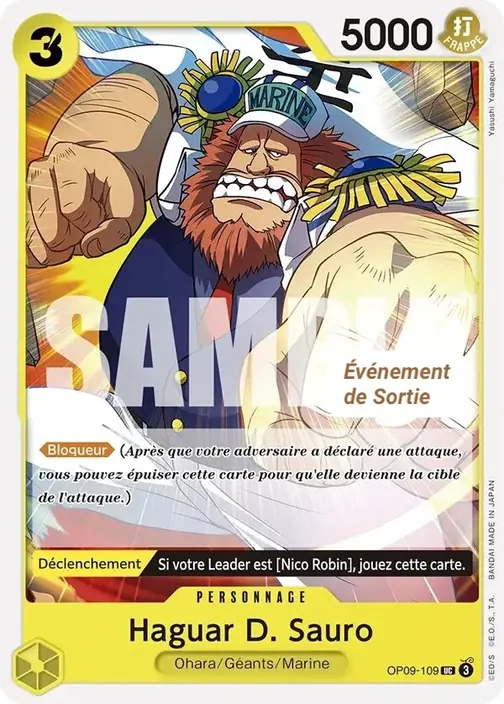 Carte One Piece française OP09-109 Haguar D. Sauro