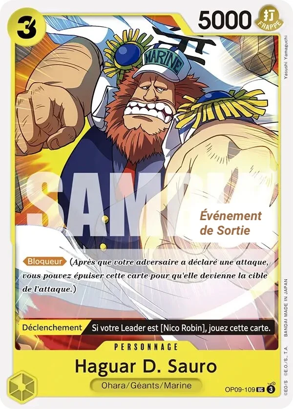Carte One Piece française Haguar D. Sauro OP09-109 UC