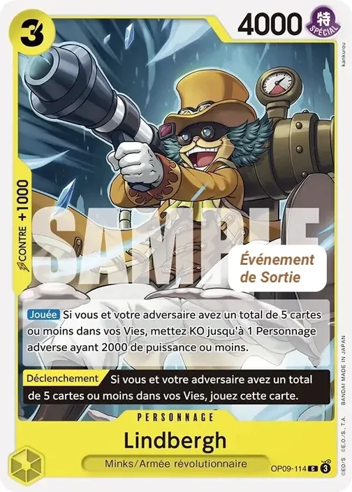 Carte One Piece française OP09-114 Lindbergh