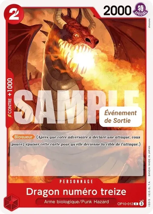 Carte One Piece française OP10-012 Dragon numéro treize