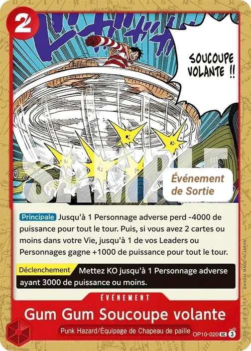 Carte One Piece française OP10-020 Gum Gum Soucoupe volante