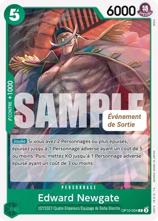 Carte One Piece française OP10-024 Edward Newgate