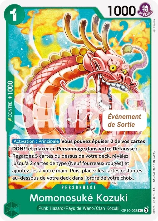 Carte One Piece française Momonosuké Kozuki OP10-028 UC