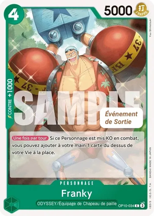 Carte One Piece française OP10-034 Franky