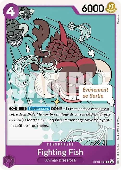 Carte One Piece française OP10-069 Fighting Fish