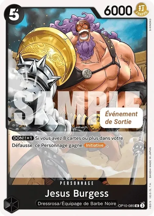 Carte One Piece française OP10-085 Jesus Burgess