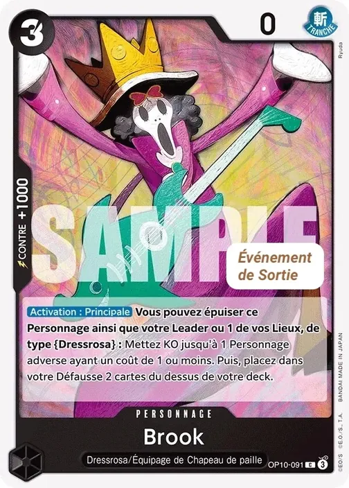 Carte One Piece française OP10-091 Brook