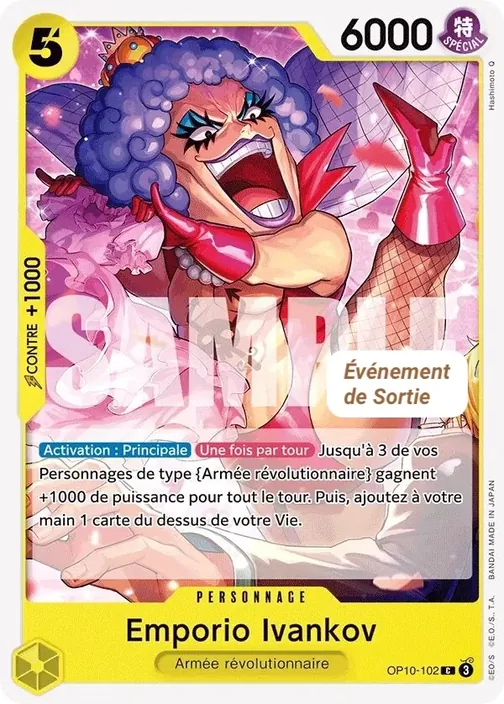 Carte One Piece française OP10-102 Emporio Ivankov