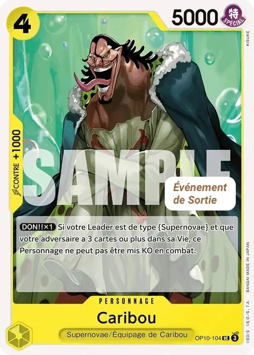 Carte One Piece française OP10-104 Caribou