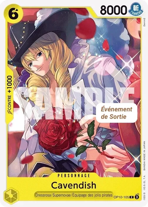 Carte One Piece française OP10-105 Cavendish