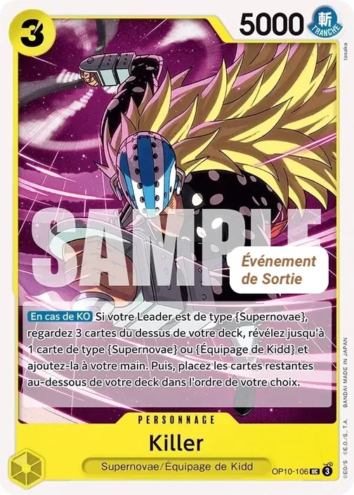 Carte One Piece française OP10-106 Killer