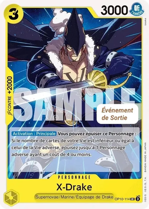 Carte One Piece française OP10-114 X-Drake