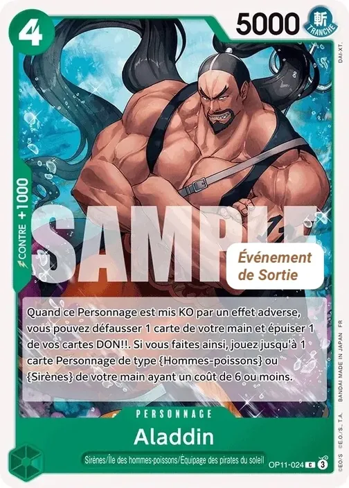 Carte One Piece française OP11-024 Aladdin