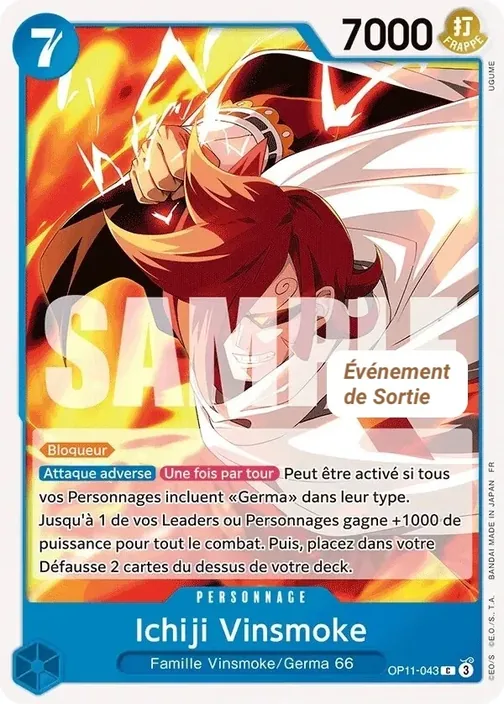 Carte One Piece française OP11-043 Ichiji Vinsmoke