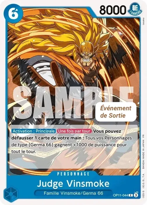 Carte One Piece française OP11-044 Judge Vinsmoke