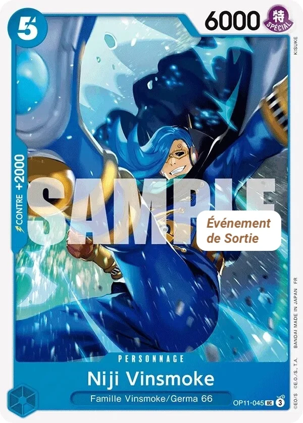 Carte One Piece française Niji Vinsmoke OP11-045 UC