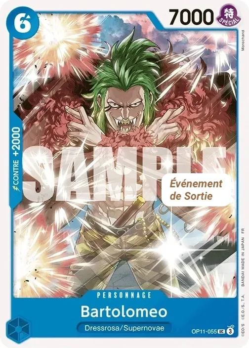 Carte One Piece française OP11-055 Bartolomeo