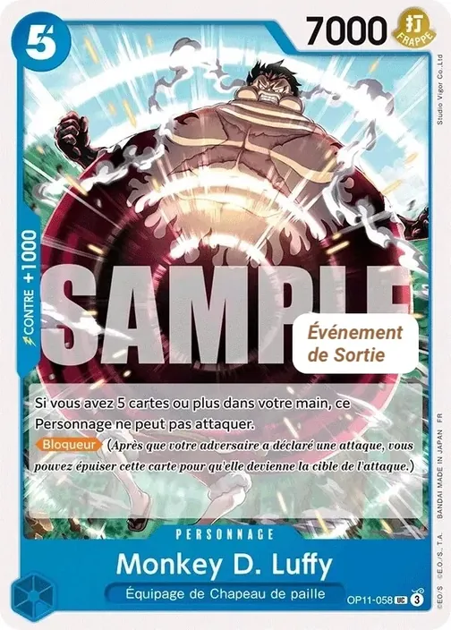 Carte One Piece française OP11-058 Monkey D. Luffy