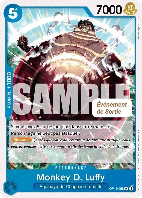 Carte One Piece française Monkey D. Luffy OP11-058 UC