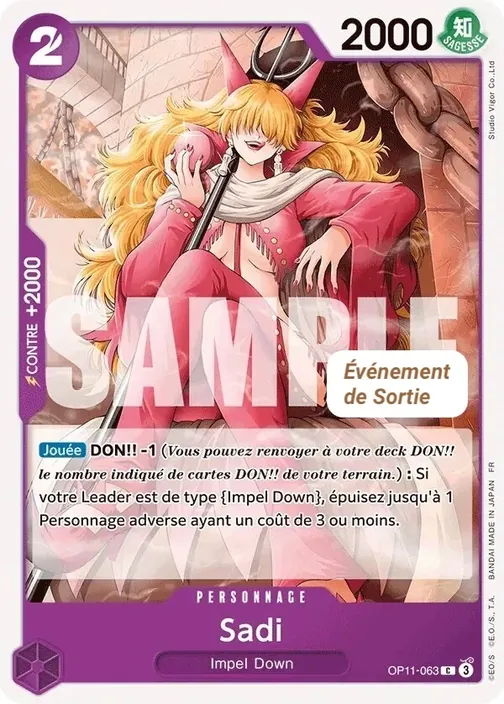 Carte One Piece française OP11-063 Sadi