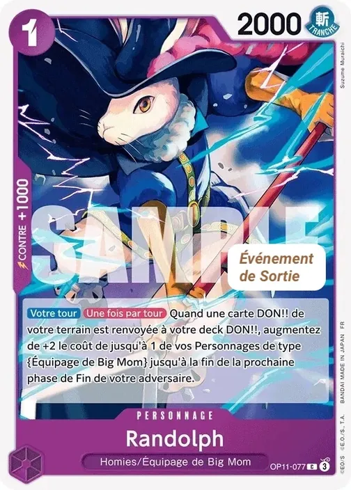 Carte One Piece française OP11-077 Randolph