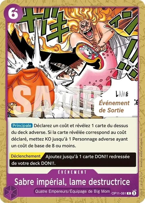 Carte One Piece française OP11-081 Sabre impérial, lame destructrice