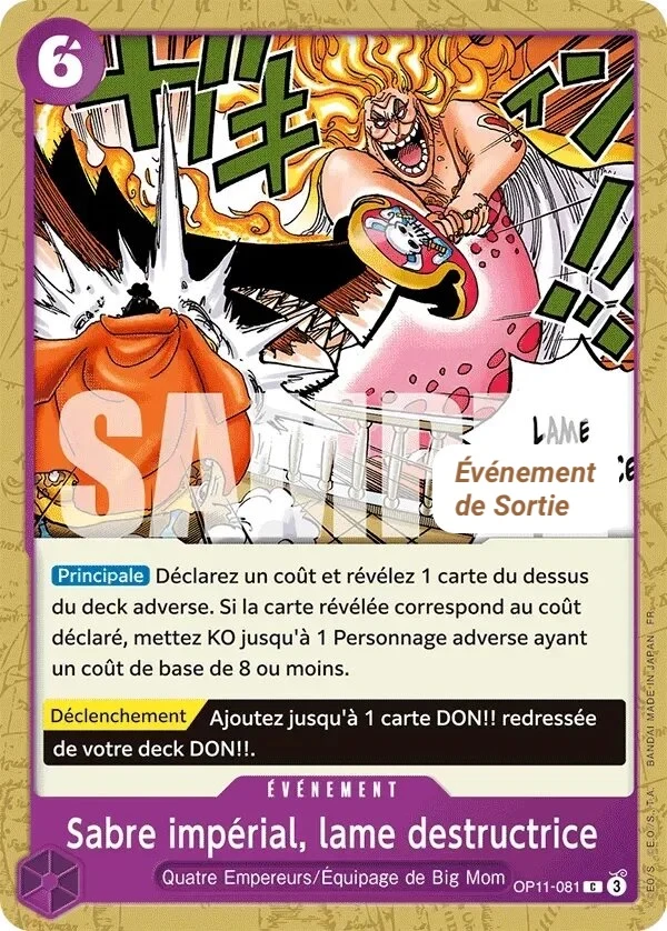 Carte One Piece française Sabre impérial, lame destructrice OP11-081 C