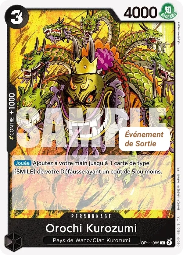 Carte One Piece française Orochi Kurozumi OP11-085 C