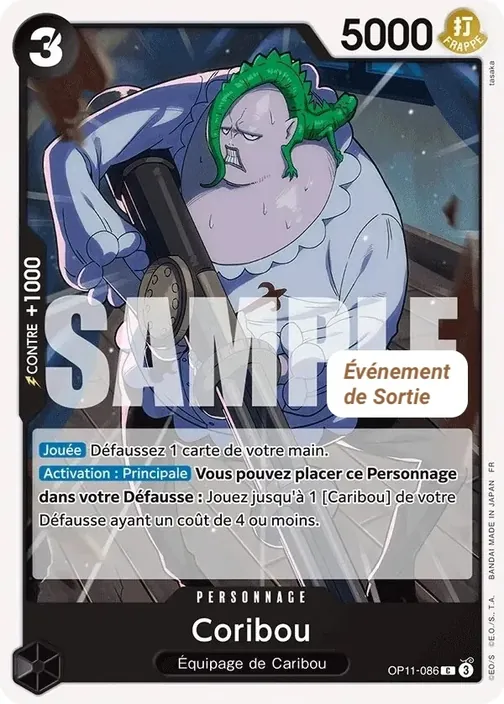 Carte One Piece française OP11-086 Coribou