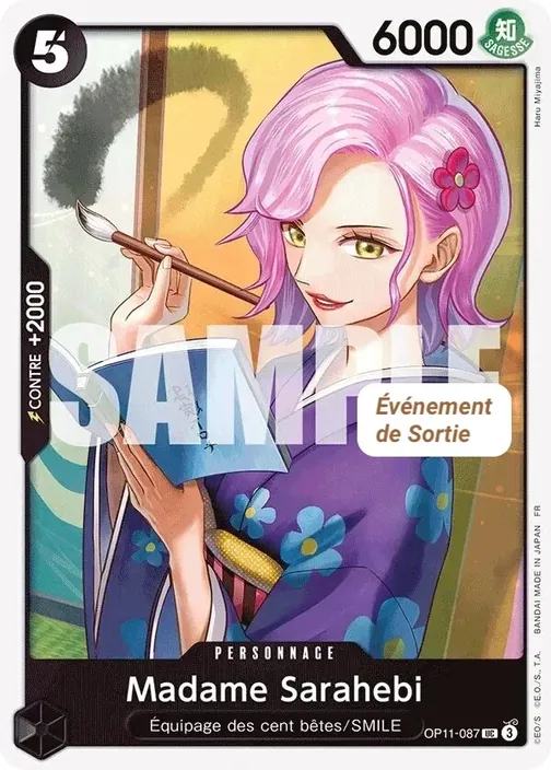 Carte One Piece française OP11-087 Madame Sarahebi