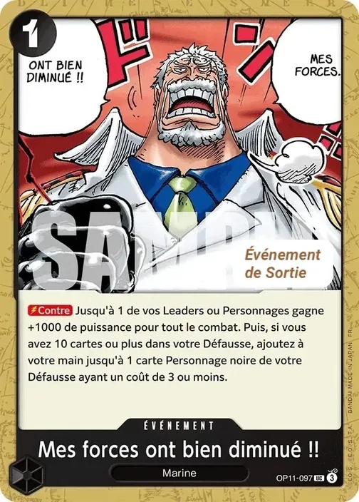 Carte One Piece française OP11-097 Mes forces ont bien diminué !!