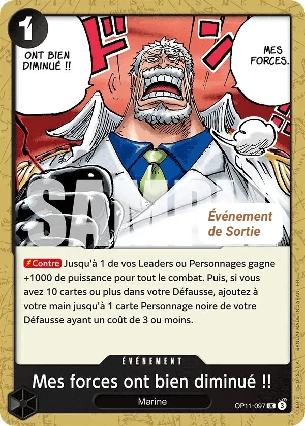 Carte One Piece française Mes forces ont bien diminué !! OP11-097 UC