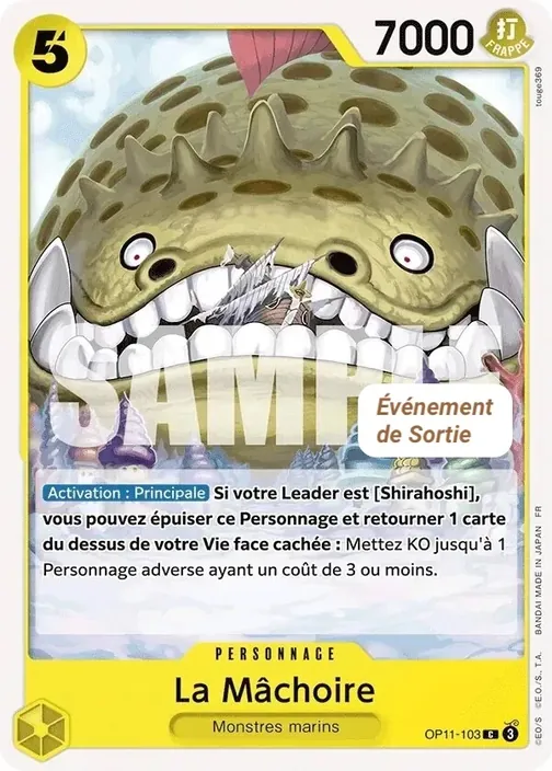 Carte One Piece française OP11-103 La Mâchoire