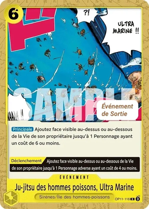 Carte One Piece française OP11-116 Ju-jitsu des hommes poissons, Ultra Marine